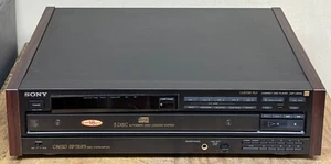 Sony CDP-C8ESD 5 Disc Carousel Changer CD Player - Black w/ Wood Side Paneling - Picture 1 of 6