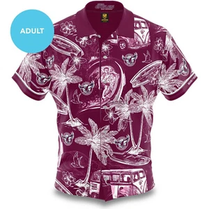 CAMISA DE VESTIR MANLY SEA EAGLES NRL TEAM ADULTO HAWAIANA MANGA CORTA ABOTONADA - Imagen 1 de 1