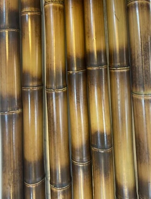 Flame Cured bamboo poles 2” Diameter Indoor Outdoor Materials 1 ft to 8 ft - Image 1 of 4