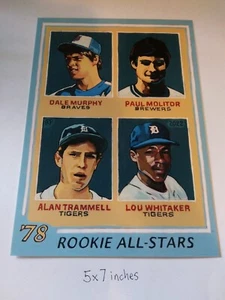 Baseball Art Card Print of Molitor, Murphy 78 Rookies.  5 x 7 Print. # to 250 - Picture 1 of 3
