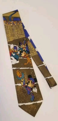 Vintage Disney Mickey Mouse Football Mens Tie Disneyana Kidcore Foto 1 de 4