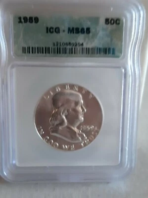 1959-PFranklin Half Dollar MS65 (ICG) - Image 1 of 3