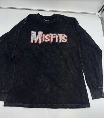 Camisa de metal grunge lavado con ácido carbón manga larga Misfits - talla pequeña Foto 1 de 4