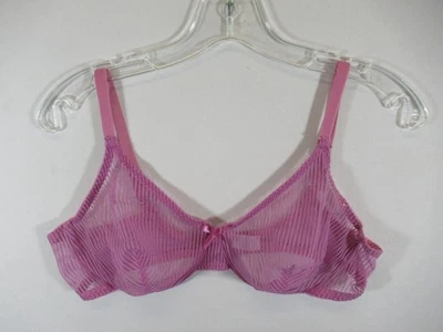 Sujetador transparente sin forro vintage Bestform 38C morado con aros lazo 6429 Foto 1 de 4