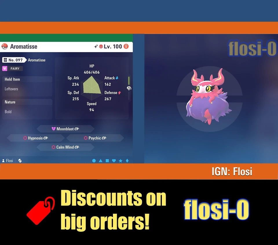 6IV Shiny Aromatisse Pokemon Leggende ZA (Legends Z-A) - Immagine 1 di 1