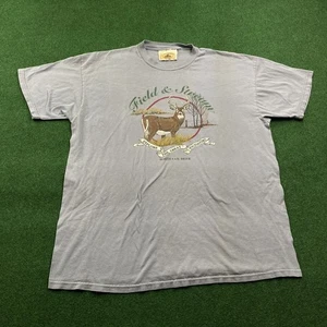 Vintage Deer Shirt Mens XL Blue 90S Animal Nature Whitetail Buck Hunting Tee - Picture 1 of 7