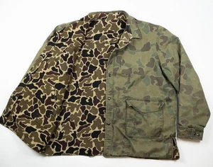 Chaqueta Camuflada Reversible Woolrich Para Hombre 2XL De Colección Años 80 Snap Duck Camuflada Lana Verde - Imagen 1 de 20