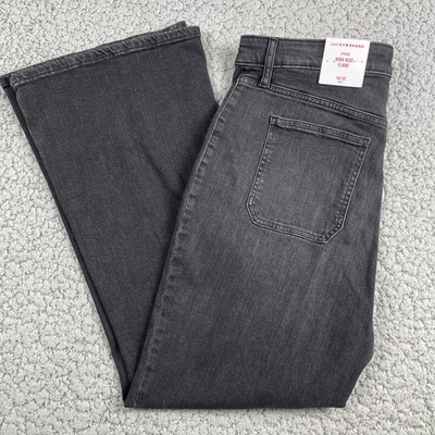 Lucky Brand Stevie tiro alto acampanado elástico negro para mujer talla 14/32 nuevo con etiquetas Foto 1 de 4