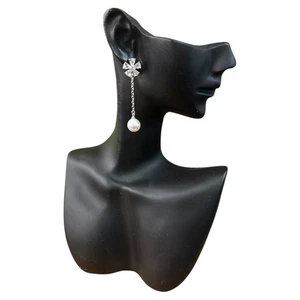 orecchini pendenti perle ottone anallergico rodiato zirconi 4you bianchi perla - Foto 1 di 3