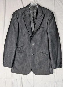English Laundry Sport Coat Mens 40R Gray Hand Sewn Collar Polyester Rayon Wool - Picture 1 of 11