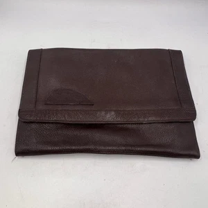 Vintage Brown Brazilian leather briefcase portfolio bag 9”x12” Flap Snaps Zipper - Picture 1 of 12
