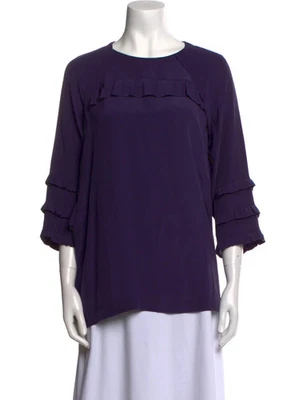 Blusa Miu Miu Púrpura Seda Volantes Colección Vintage 2010 Para Mujer Talla M EE. UU. 8 Foto 1 de 4