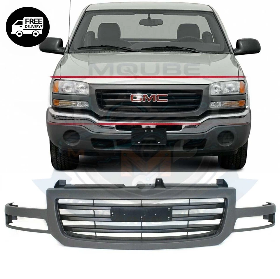 New 2003-2007 Front Grille Assembly Gray GMC Sierra 1500 Pickup GM1200476 - Image 1 of 1