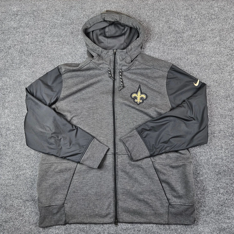 New Orleans Saints Nike On Field Chaqueta Para Hombres XXL NFL Gris Cremallera Completa Sudadera con Capucha Tejida Foto 1 de 4