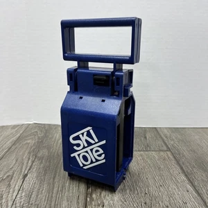 Vtg Ski Tote Snow Skis & Poles Handle Holder Blue Carrier Lockable - Picture 1 of 4
