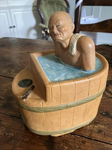 Vintage japanische badende Mann Figur - Hinodo Co. waschbare Puppe - 8" groß Japan - Bild 1 von 11