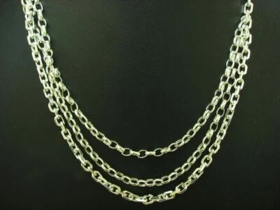 925 Argento Sterling Collier/Collana / Vero Argento/24,1g/38,5cm - Immagine 1 di 3