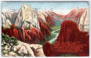 1940 L.H. DUDE LARSENZION NATIONAL PARK SOUTHERN UTAH VINTAGE LINEN POSTCARD - Picture 1 of 2