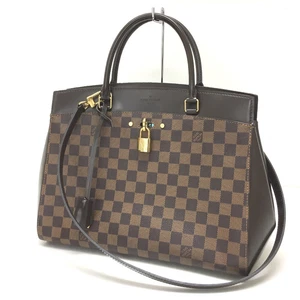 LOUIS VUITTON N41150 Damier Rivoli MM 2 WAY Hand Bag DamierCanvas - Picture 1 of 6
