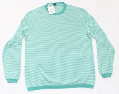 $650 Nuevo Suéter Suéter FEDELI Rayas Cuello Redondo 54 XL X-GRANDE Verde CACHEMIRA Foto 1 de 4