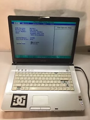 Sony Vaio VGN-FE670G Intel Centrino- BOOTS TO BIOS/MISSING KEYS -MZ - Image 1 of 4