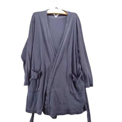 Tommy Hilfiger Hombre Bata de Baño Azul Pequeña Manga Larga Corbata Cintura Bolsillos con Cinturón Foto 1 de 4