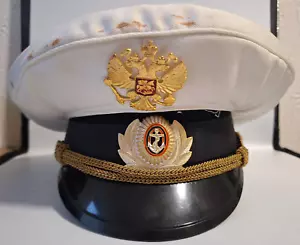 Kopfbedeckung Schirmmütze Sowjetische Marine Mütze Militär Offizier. UdSSR - Bild 1 von 8