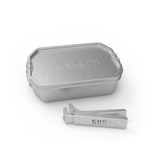 Skotti Boks 1L Edelstahl inkl. Griffzange Grillbox Multifunktionale Edelstahlbox - Bild 1 von 7