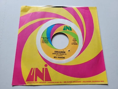 NEIL DIAMOND - Soolaimon / And the Grass Won't Pay No Mind 1970 POP Uni (NM) - Image 1 of 2