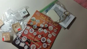 Counted cross stitch key and luggage tag lot and leaflet of over 60 designs - Picture 1 of 10
