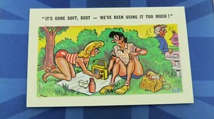 Saucy Comic Postcard 1960s Transistor Radio Innuendo IT'S GONE SOFT BERT - Picture 1 of 2
