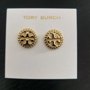 Tory Burch Double T roundness gold Earrings - Picture 1 of 2