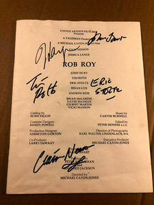 Rob Roy Rare Autographed Program '95 Liam Neeson Stoltz John Hurt Tim Roth Lange