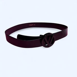 Authentic Valentino Milano “V” Round Logo Belt – Black-on-Black - Size Medium - Picture 1 of 4
