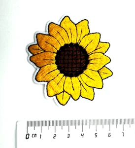 Sonnenblume Bügelbild Patch bestickt zum Aufbügeln Aufnäher Flicken - Bild 1 von 2
