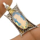 Natural 5CT Two Tone Fire Opalite 925 Solid Sterling Silver Pendant K5-2
