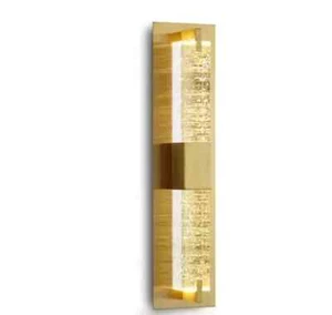 1-Light Gold Dimmable LED Wall Sconce Wall Lighting with Crystal Bubble Glass - Picture 1 of 1