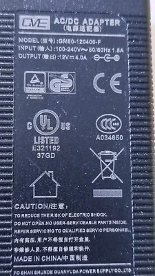 Gve GM50-120400-F 12V 4A 12W Netzteil-Ladegerät - Bild 1 von 4