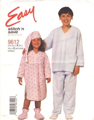 Stitch 'N Save 9612~Childrens Unisex Nightshirt-Pajamas-Hat and Bootees  Med-Lg - Image 1 of 4