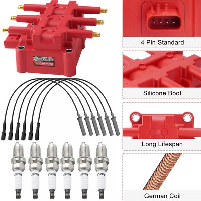 Bobina de encendido cable de bujía de iridio para Chrysler Town & Country 3,3/3,8 L UF305 Foto 1 de 4