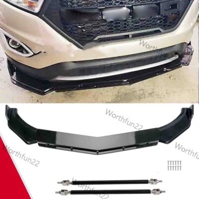 For Ford Edge 2007-2021 Front Bumper Lip Splitter Spoiler Body Gloss Black Kit - Image 1 of 4
