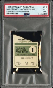 1981 CELTICS BANNER RAISING (LARRY BIRD’S 1ST)TICKET🎟️JEFF RULAND NBA DEBUT PSA - Picture 1 of 12