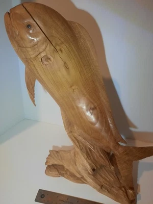 Mahi Mahi 鱼 木雕 缺少鳍 未知 木型 未签名 Dorado — 第 1/4 张图片
