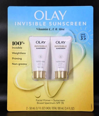 *2 PACK* Olay Invisible Facial Primer + Sunscreen, SPF 35, EX: 03/2027 - Image 1 of 4