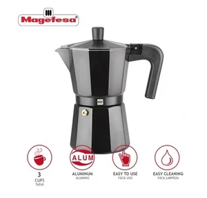 Magefesa Kenia Noir Estufa Cafetera Espresso Cafetera 3 Tazas Aluminio - Imagen 1 de 16