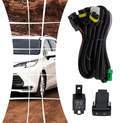 Perfect Fit for Toyota For Tacoma H8 H11 LED Fog Light Relay Wiring Harness - Image 1 of 4