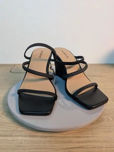 Torrid Womens size 8 WW Black Wedge Strappy Heel Sandals New Wide 40225235 - Picture 1 of 7