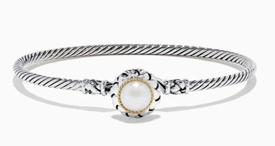 Brazalete EFFY de plata de ley 925 y oro amarillo de 18 quilates con perlas cultivadas de agua dulce Foto 1 de 4