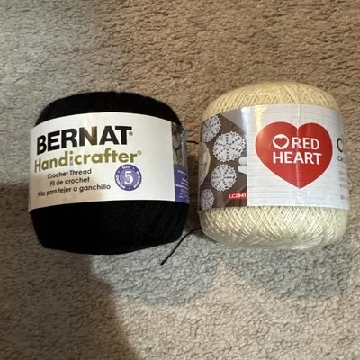 Crochet Thread Bernat And Red Heart Handicrafter Lot Of 2 See Pictures - Image 1 of 4