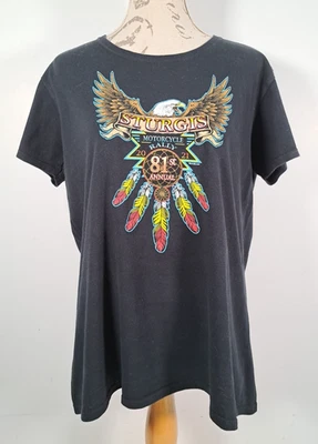 Черная футболка с коротким рукавом STURGIS 2021 Motorcycle Rally 81st Annual Eagle XL - Изображение 1 из 4